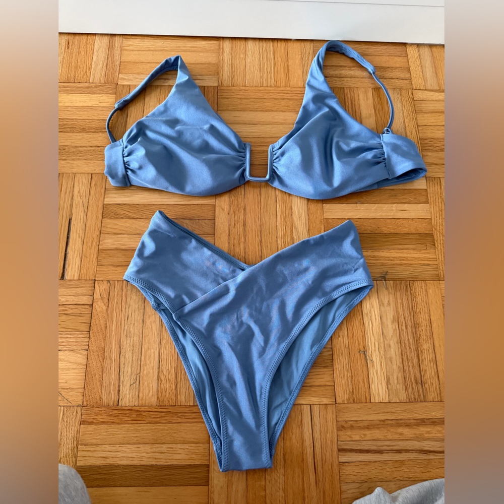 H&M Dusty Blue Two-Piece Bikini Set